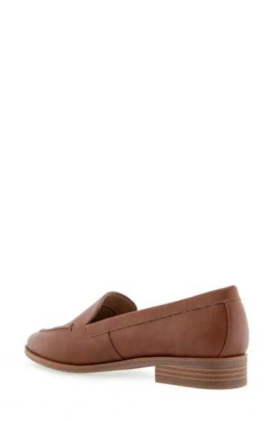 Shop Aerosoles Everest Loafer In Dark Tan Faux Leather