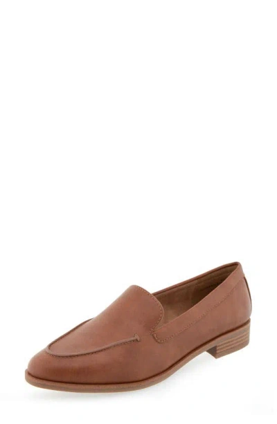 Shop Aerosoles Everest Loafer In Dark Tan Faux Leather