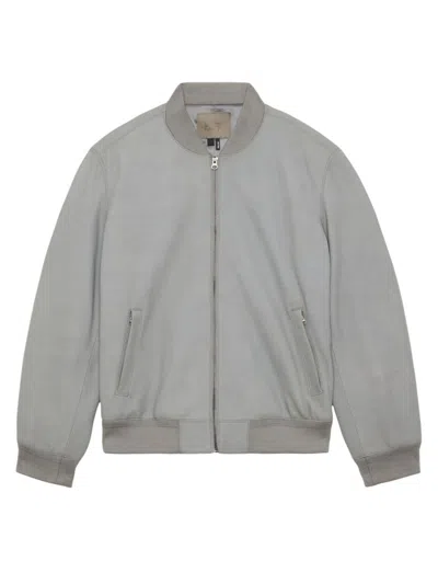 Shop Paige Men's Corvin Suede Bomber Jacket In Spring Showers