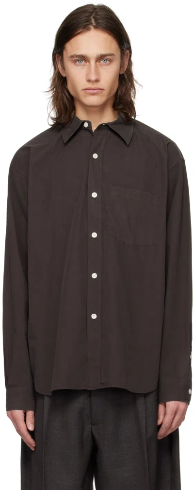 Shop Mfpen Brown Convenient Shirt In Dark Brown