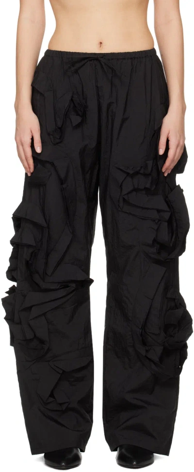 Shop J.kim Ssense Exclusive Black Quilling Staple Trousers