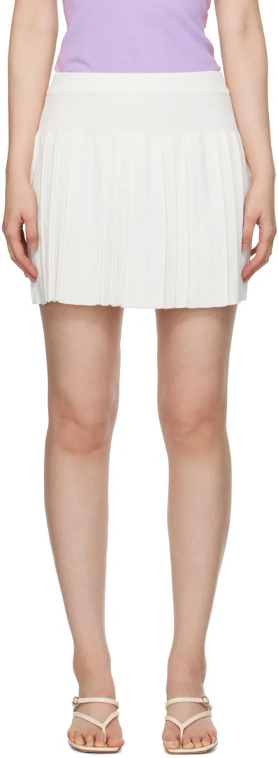 Shop Cordera White Pleated Miniskirt