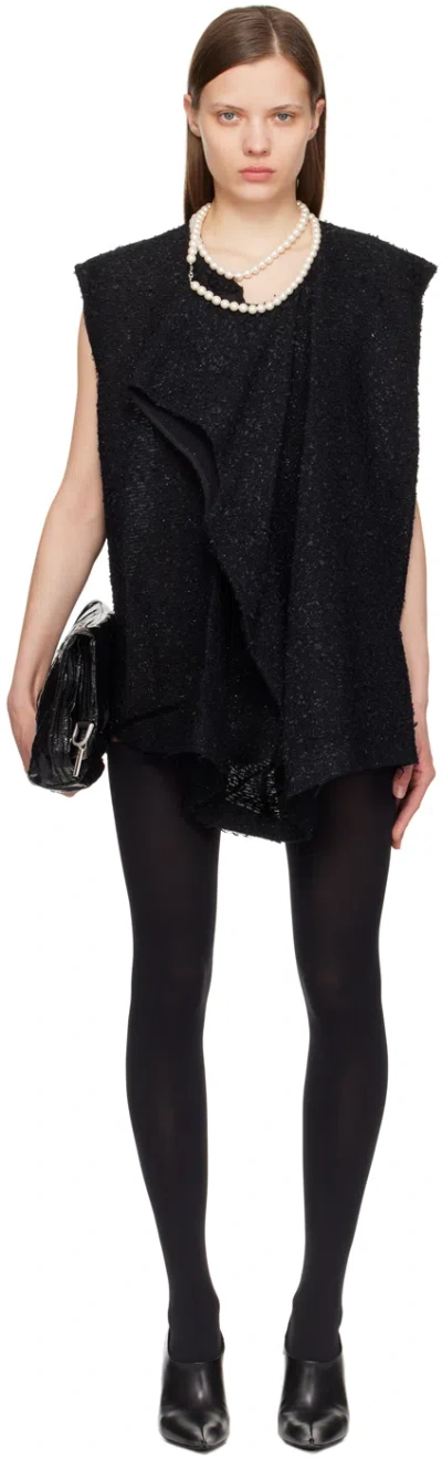 Shop Junya Watanabe Black Asymmetric Minidress In 1 Black