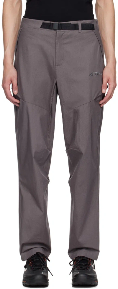 Shop Adidas Originals Gray Xploric Sweatpants In Charcoal