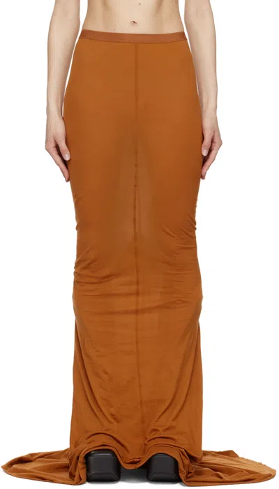 Shop Rick Owens Orange Pillar Maxi Skirt In 53 Clay