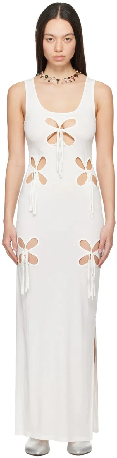 Shop J.kim Off-white Staple Petal Maxi Dress In Ivory