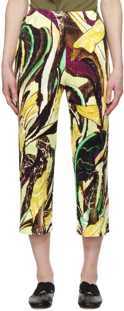 Shop Issey Miyake Yellow Tardivo Trousers In 65 Khaki