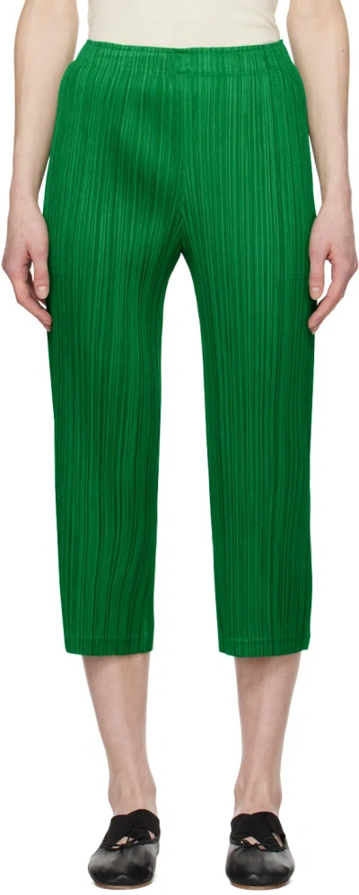 Shop Issey Miyake Green Thicker Bottom 2 Trousers In 61 Bright Green