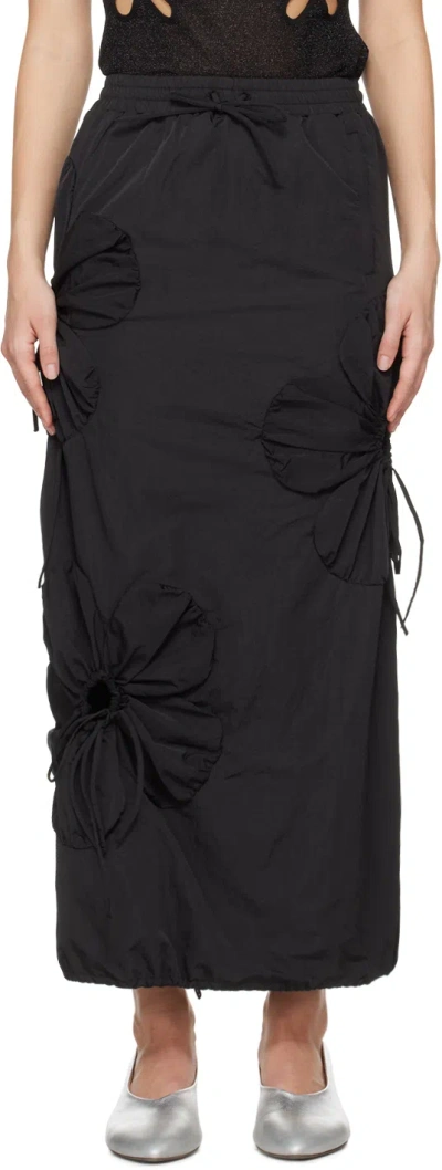 Shop J.kim Black Flower Maxi Skirt