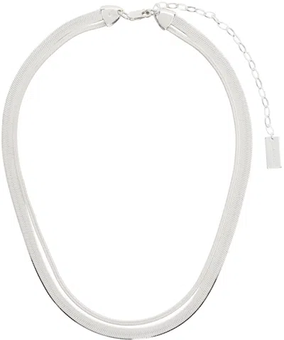 Shop Lemaire Silver Water Snake Necklace In Bk927 Silver