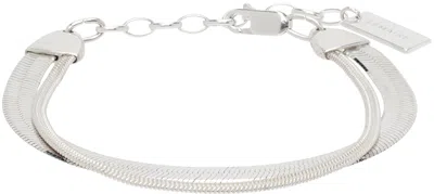 Shop Lemaire Silver Water Snake Bracelet In Bk927 Silver
