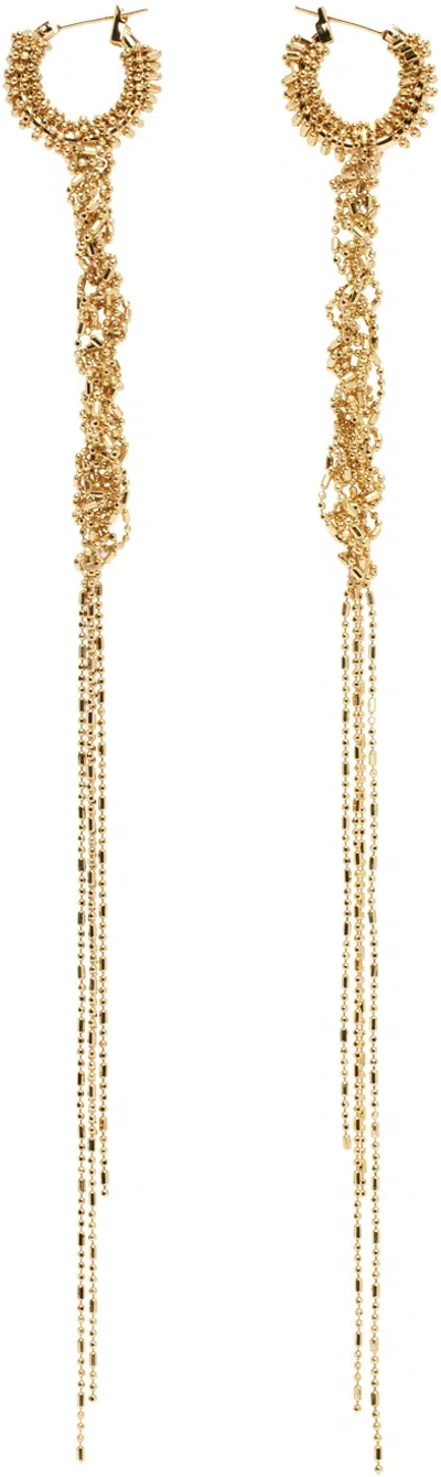 Shop Lemaire Gold Tangle Long Earrings In Ye545 Gold