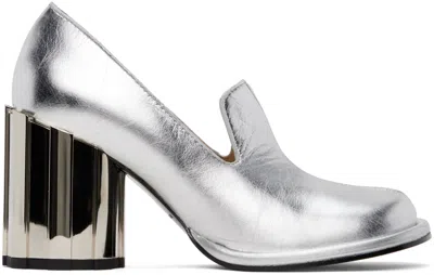 Shop Ami Alexandre Mattiussi Silver Anatomical Toe Heels In Silver/900