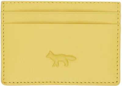 Shop Maison Kitsuné Yellow Cloud Card Holder In P318 Lime Green