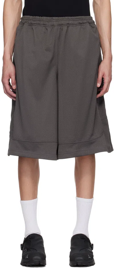 Shop Bryan Jimene`z Gray Drawstring Shorts In Grey