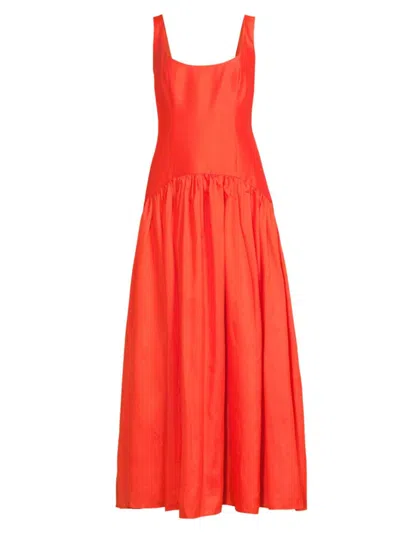 Shop Hutch Women's Ridge Drop-waist Maxi Dress In Tangerine