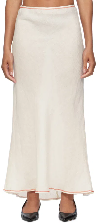 Shop Baserange Off-white Dydine Maxi Skirt In Undyed