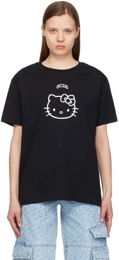 Shop Gcds Black Loose T-shirt In Nero