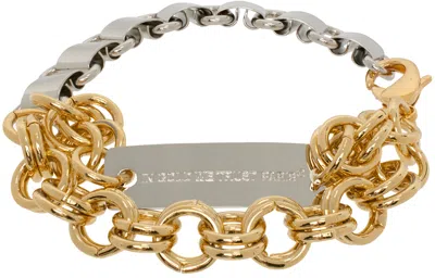Shop In Gold We Trust Paris Silver & Gold Multi Chains Bracelet In Palladium