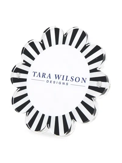 Shop Tara Wilson Designs Daisy Circular Acrylic Frame In Black White