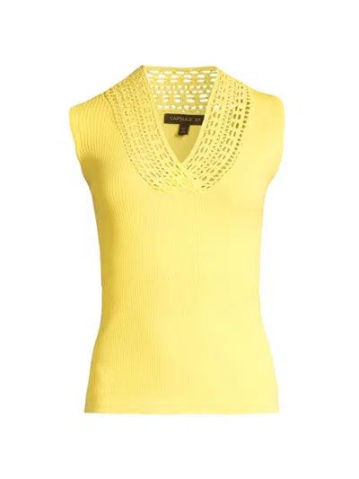 Shop Capsule 121 Women's The Extensive Sleeveless V-neck Sweater In Yellow