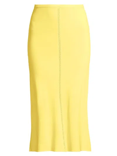 Shop Capsule 121 Women's The Triangular Knit Midi-skirt In Yellow