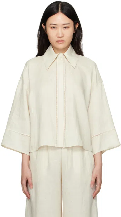 Shop Max Mara Off-white Robina Shirt In 1 Ecru