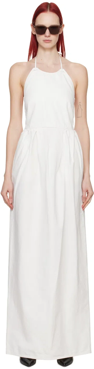 Shop Max Mara White Europa Maxi Dress In 20 White