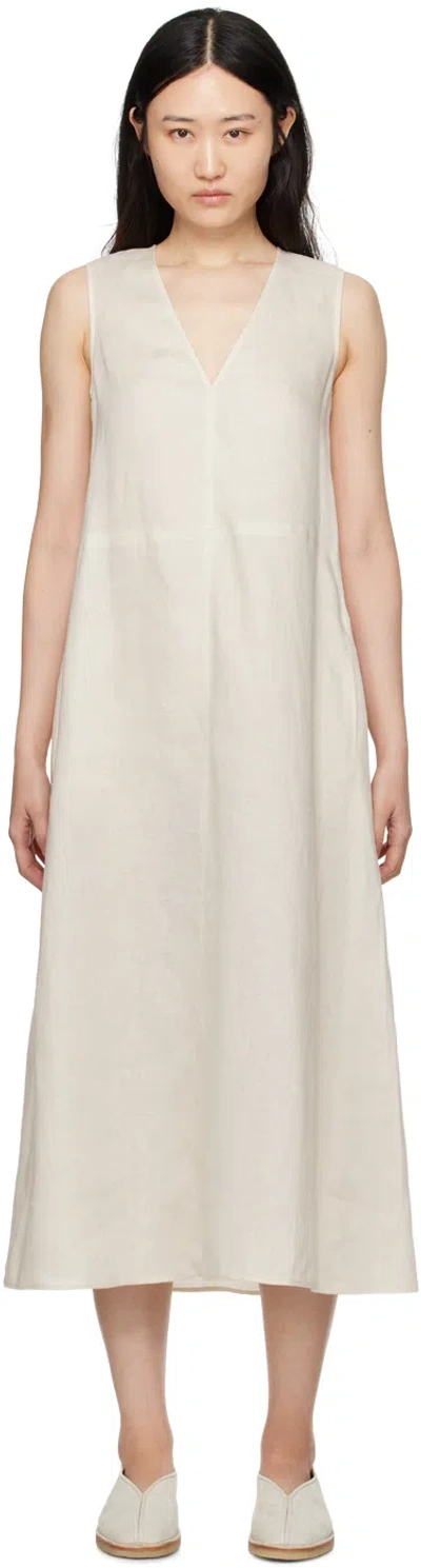 Shop Max Mara Off-white Alec Midi Dress In 1 Ecru