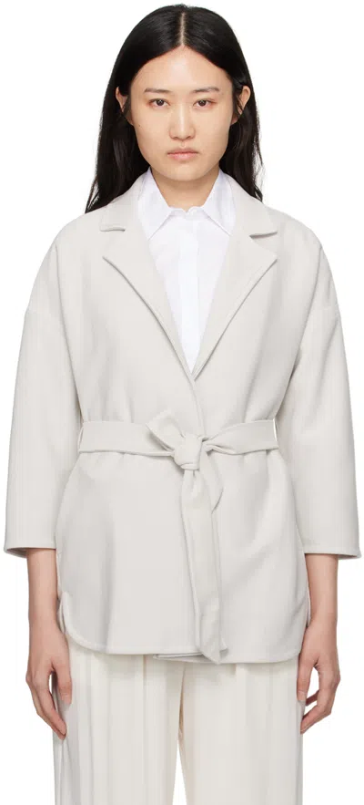 Shop Max Mara Off-white Cinese Jacket In 3 Stone