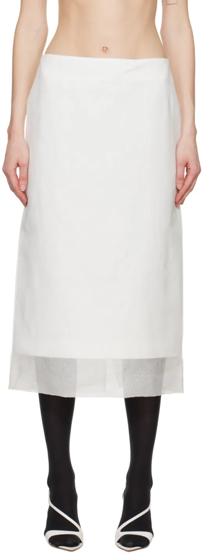 Shop Sportmax White Aceti Midi Skirt In 1 White