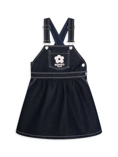 Shop Kenzo Little Girl's & Girl's Denim Overall Dress In Denim Brut