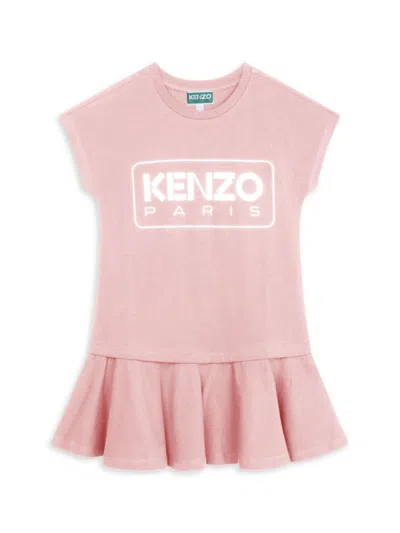 Shop Kenzo Little Girl's & Girl's Logo Cotton Dress In Veiled Pink