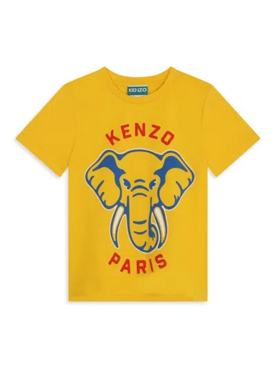Shop Kenzo Little Kid's & Kid's Logo Elephant T-shirt In Yellow
