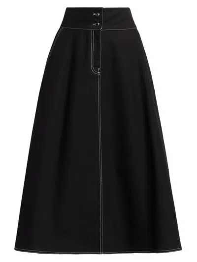 Shop Max Mara Women's Yamato A-line Midi-skirt In Black