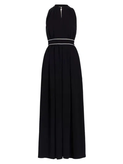 Shop Max Mara Women's Once Contrast-trim Jersey Maxi Dress In Black