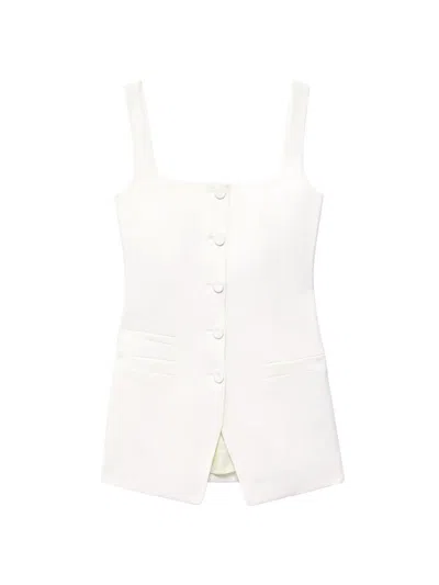 Shop Another Tomorrow Women's Sleeveless Square-neck Top In Off White