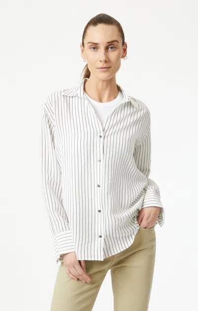 Mavi Button-up Long Sleeve Shirt In Black Stripe In Black