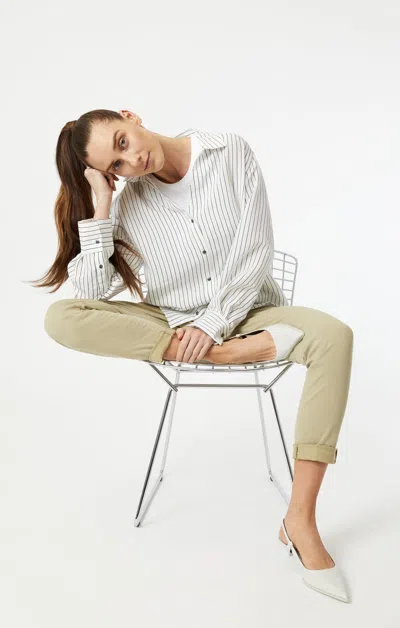 Mavi Button-up Long Sleeve Shirt In Black Stripe In Black