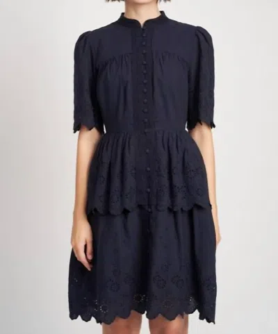 Shop En Saison Marin Mini Dress In Black In Blue