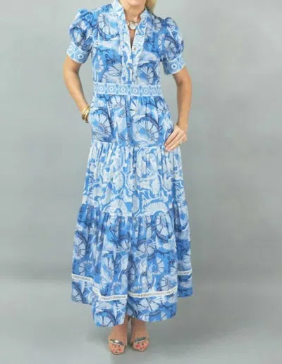 Shop Ck Bradley Annabelle Short Sleeve Dress In Costa Blue Combo