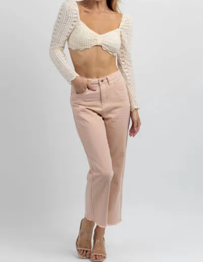 Shop Dee Elly High Rise Denim Jean In Light Pink In Beige