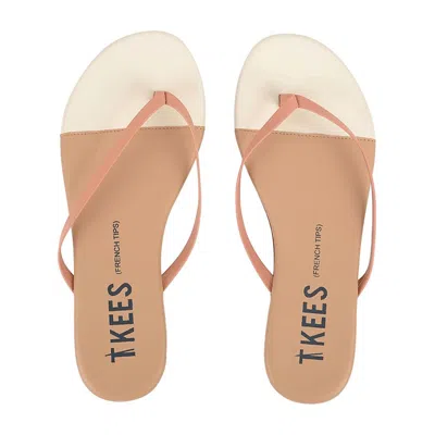 Tkees Leather Flip Flops In Ombre (nude To Blush Pink) In White