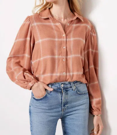 Shop Z Supply Overland Plaid Blouse In Penny In Pink