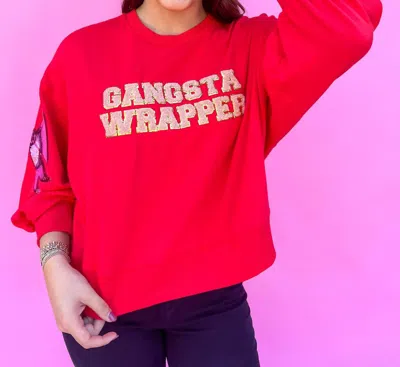 Shop Michelle Mcdowell Millie Gangsta Wrapper Sweatshirt In Red In Pink