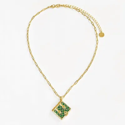 Shop Fortune & Frame Women's Secret Diary Book Locket Necklace In Emerald/gold In Green