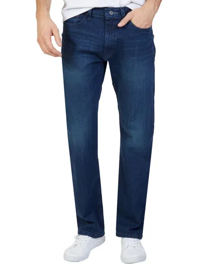 Shop Nautica Mens Relaxed Fit Faded Straight Leg Jeans In Blue