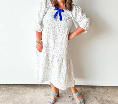 Shop Taylor Tillman Sjp Dress In Blue Floral In Silver