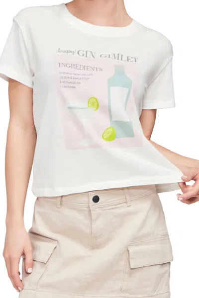 Shop Wildfox Gin Gimlet Charlie Tee In Clean White In Beige