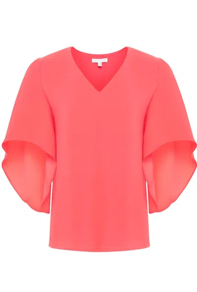 Shop Anna Cate Women's Nina Short Sleeve Top In Fusion Coral In Pink